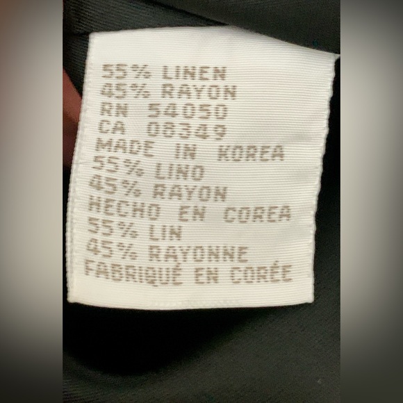 Women’s 10 Petite Black Linen Blend Jones New York Blazer Coat Jacket - Picture 7 of 12